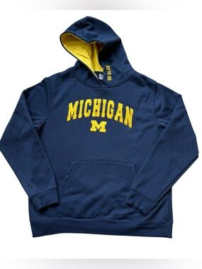 Michigan Wolverines Hoodie Youth XL Blue Yellow NCAA College Pullover Sweatshirt